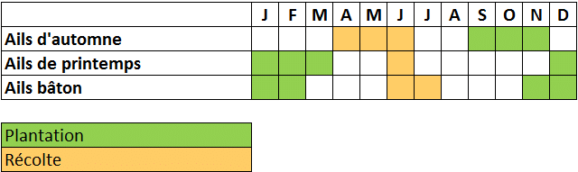 Calendrier ail